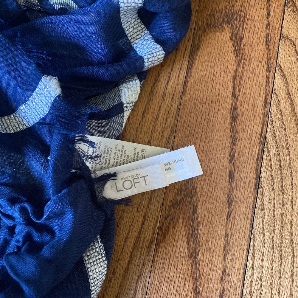 Blue loft plaid scarf